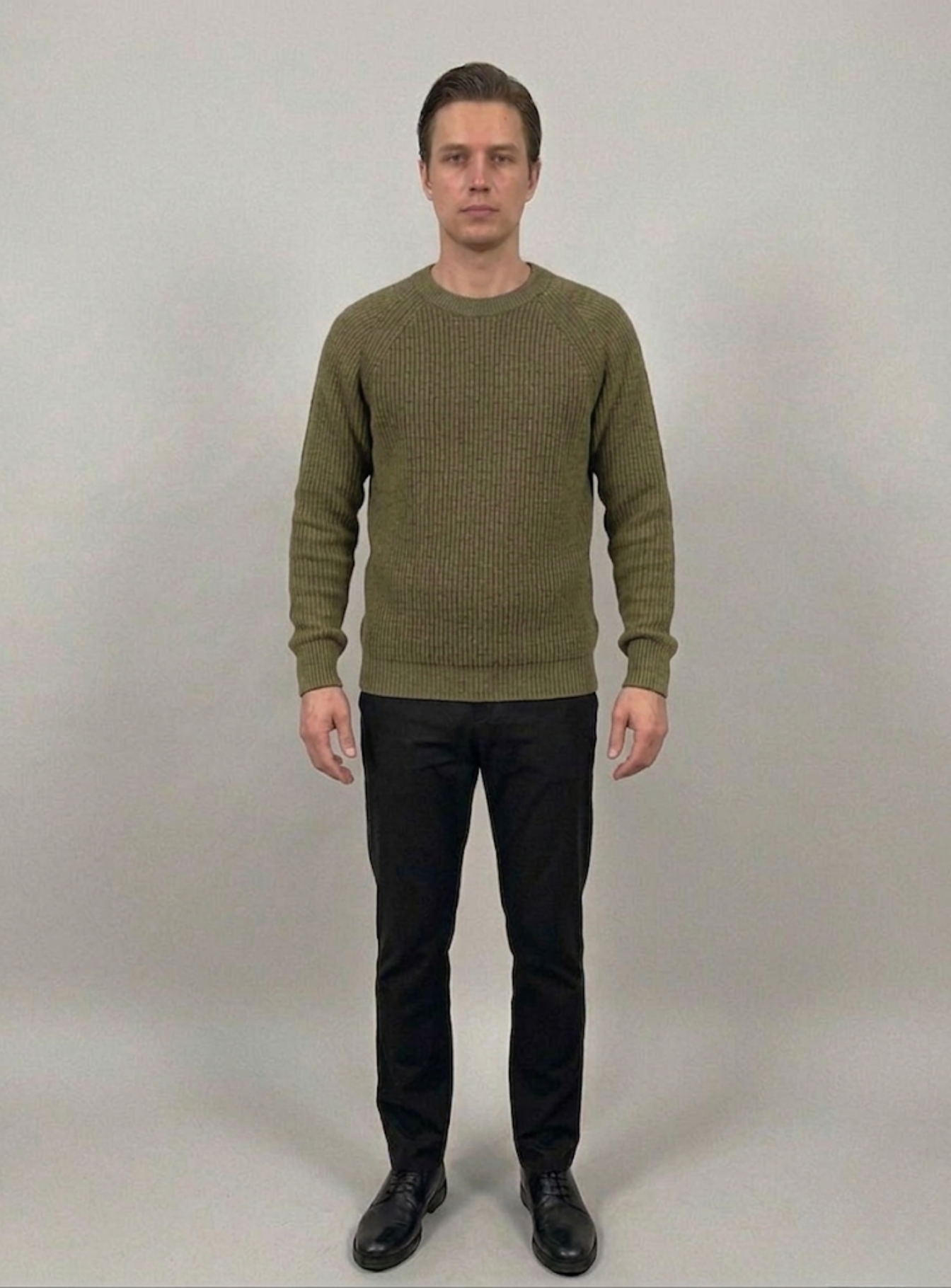 VELMAR | Herren Crewneck Merino Wolle Rippstrick Premium Qualität