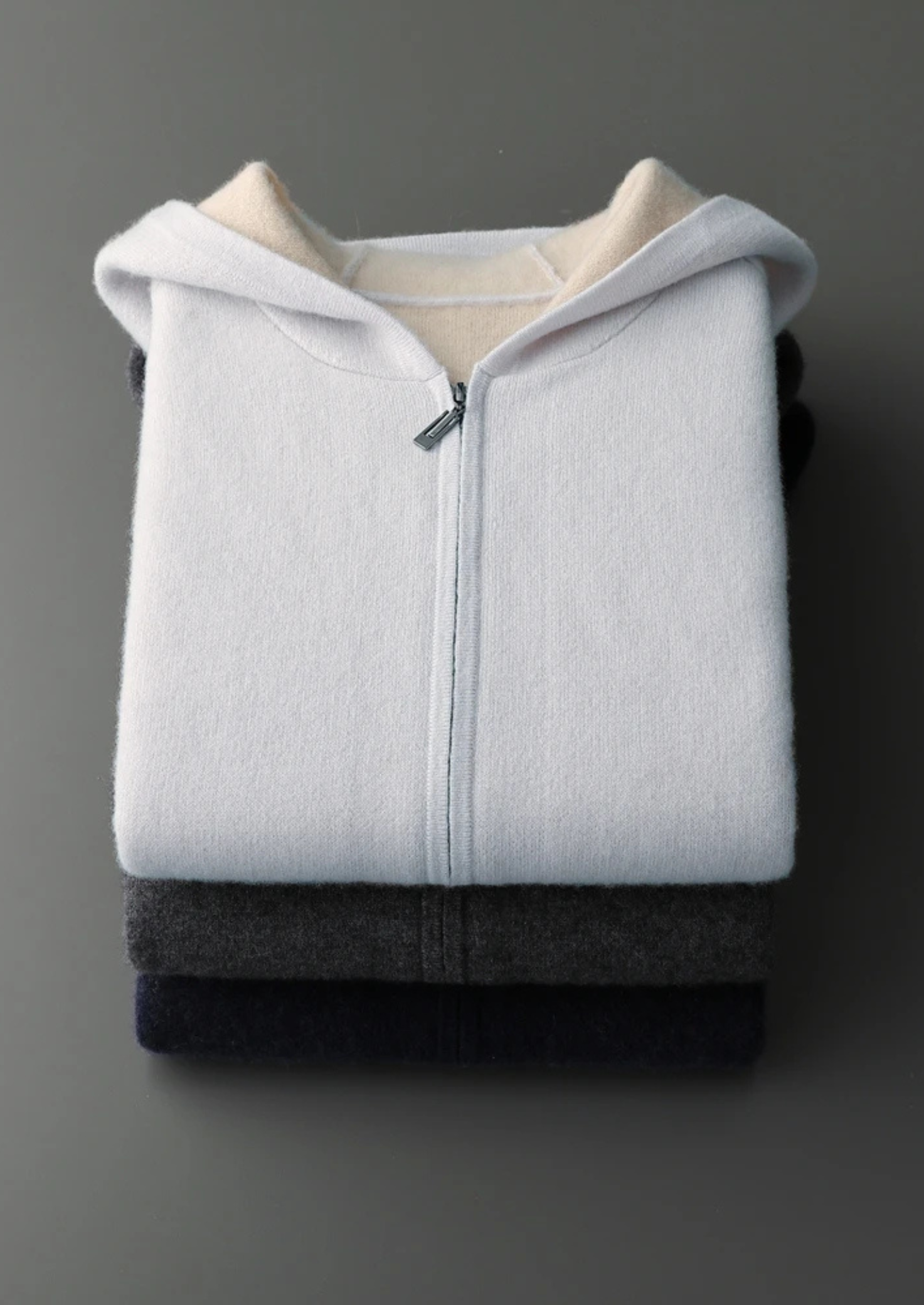 VELMAR | Herren 100% Merino Hoodie Reißverschluss Warm