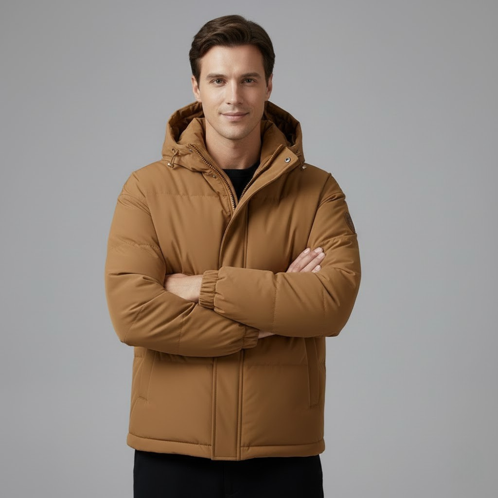 VELMAR | Herren Winter Parka Puffer – Gesteppte Jacke mit abnehmbarer Kapuze