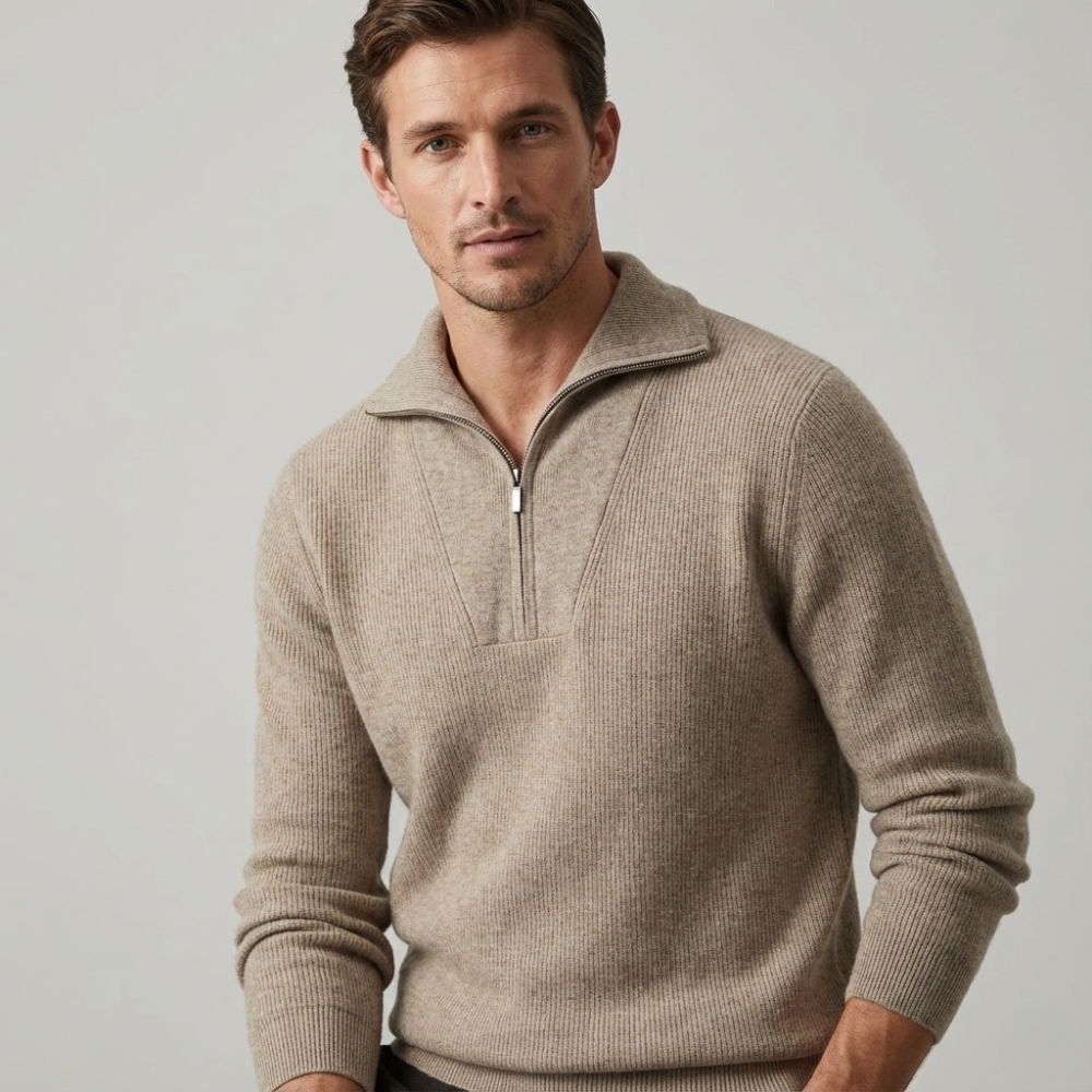 VELMAR | Herren Half Zip Pullover aus Merino Wolle