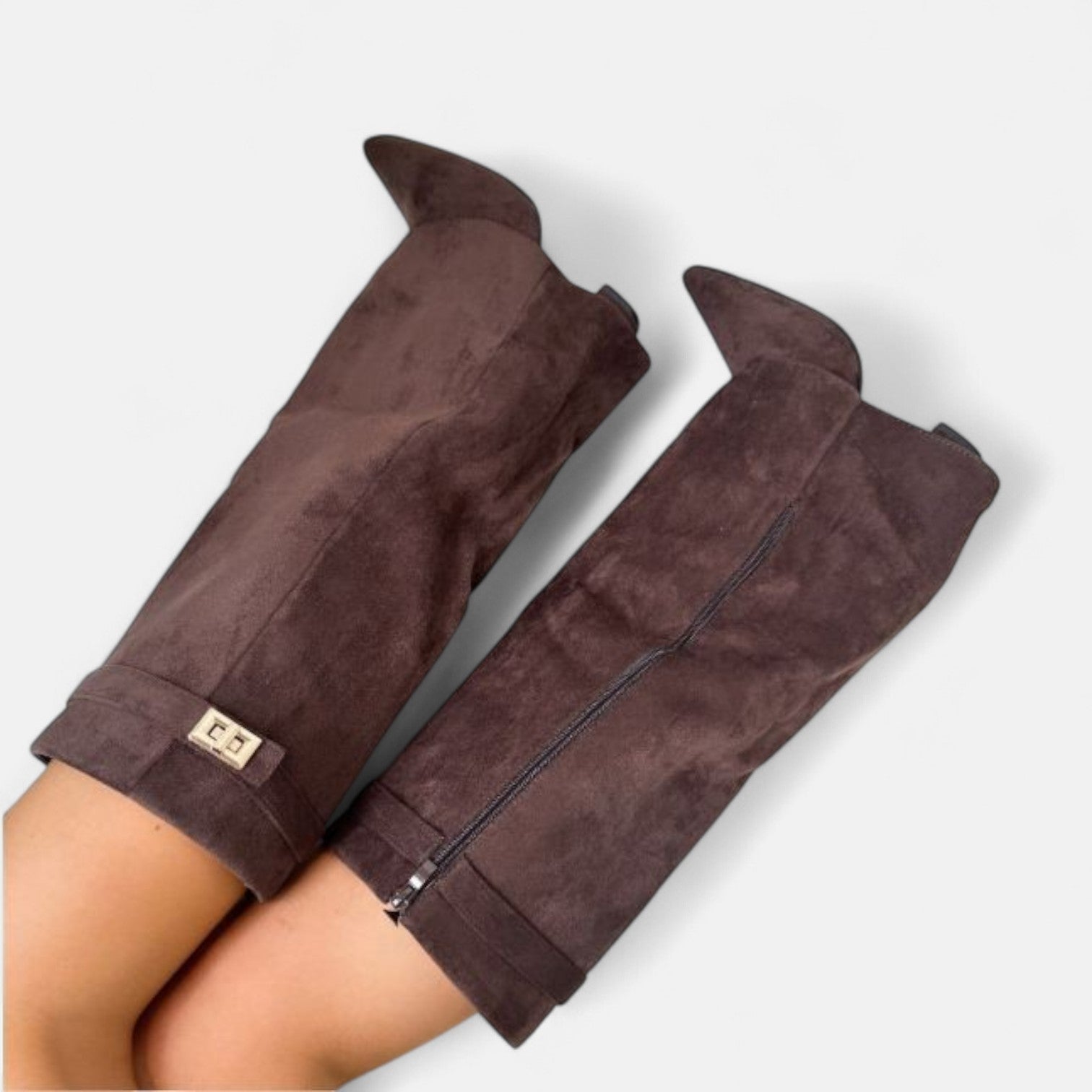 VELMAR | Damen Wildlederstiefel – Knielang mit Blockabsatz