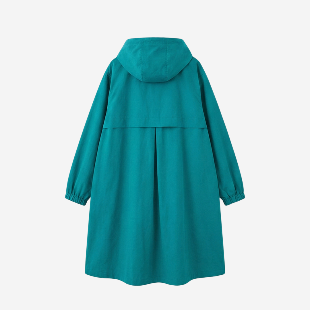 VELMAR | Damen Übergangs-Regenmantel Trenchcoat – Leicht, Wetterfest, mit Kapuze