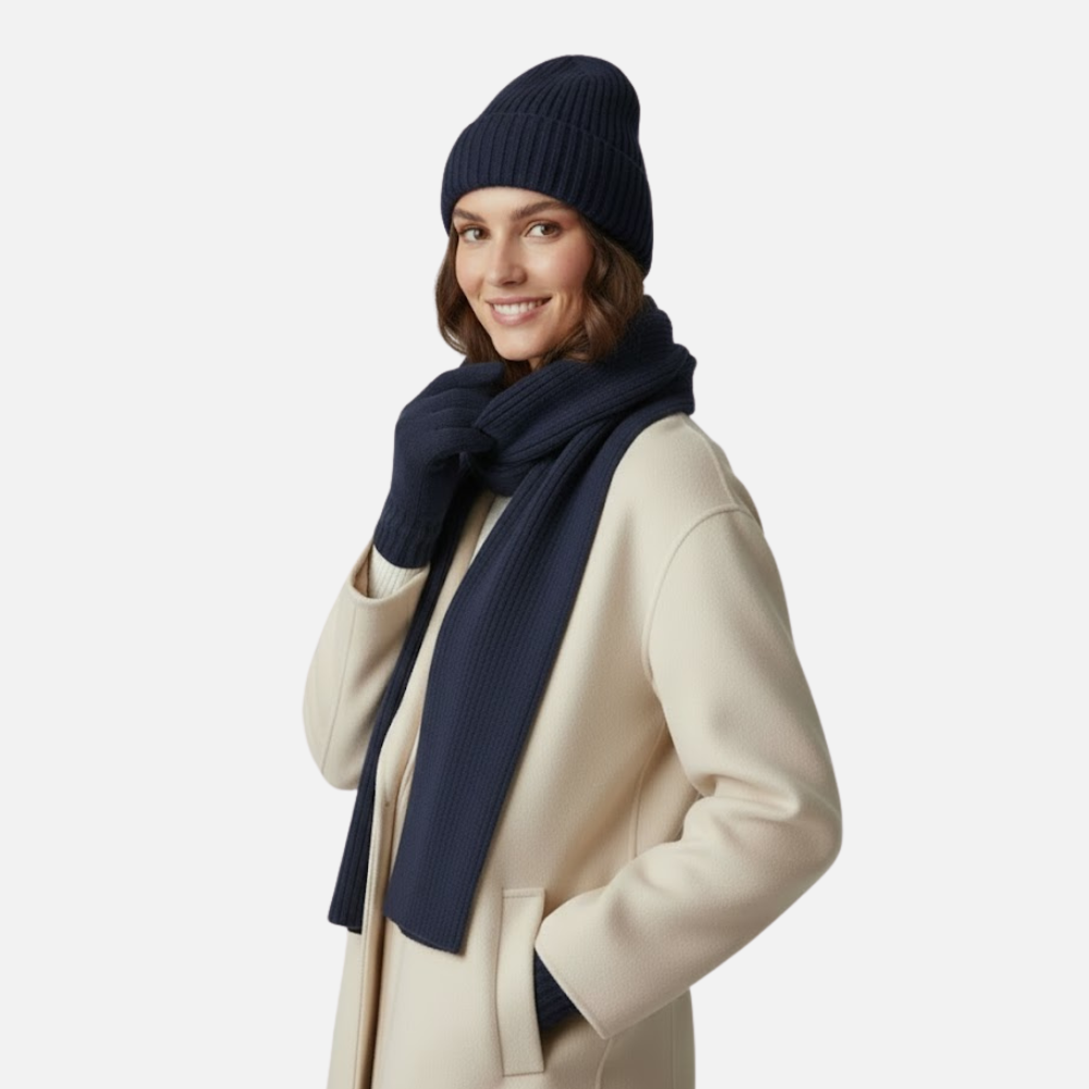 VELMAR | Merino Mütze, Schal & Handschuhe – Premium Winteraccessoires aus Merinowolle