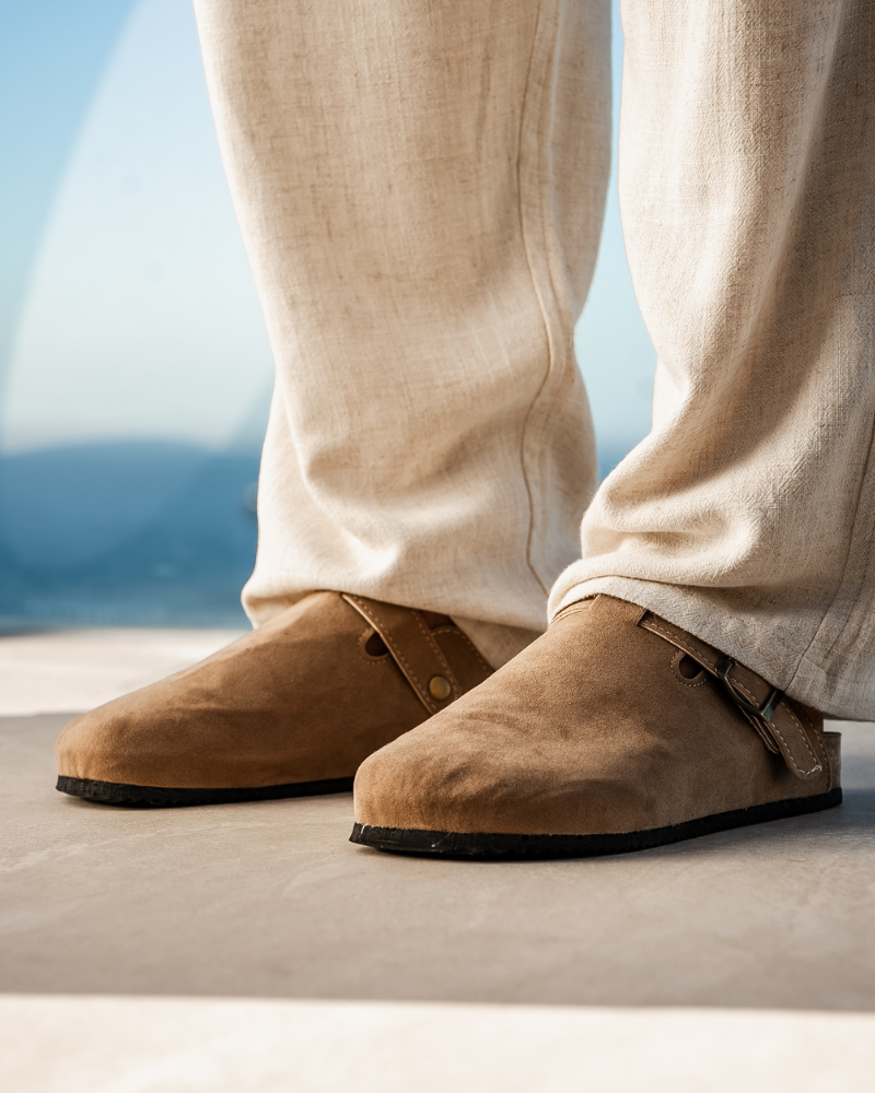 VELMAR | Herren Wildleder Leder Clogs Komfort Passform Klassisches Design