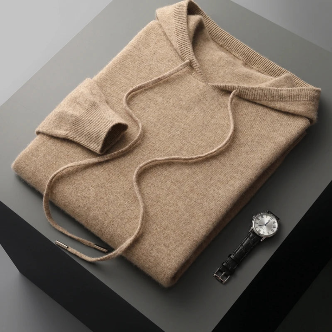 VELMAR | Herren Kaschmir Hoodie – Luxuriöser Strickpullover mit moderner Leichtigkeit