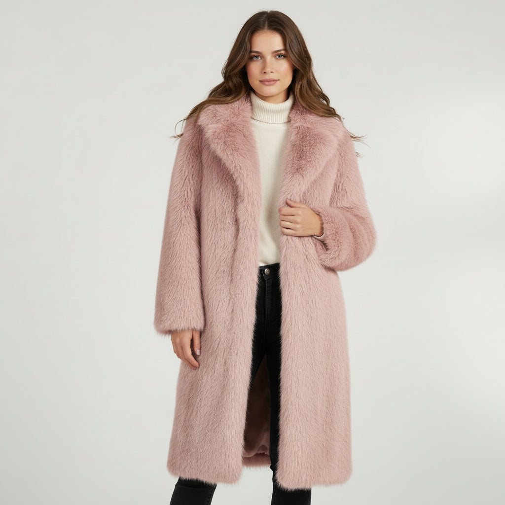 VELMAR | Damen Kunstpelzmantel – Langer Mantel in zeitloser Eleganz