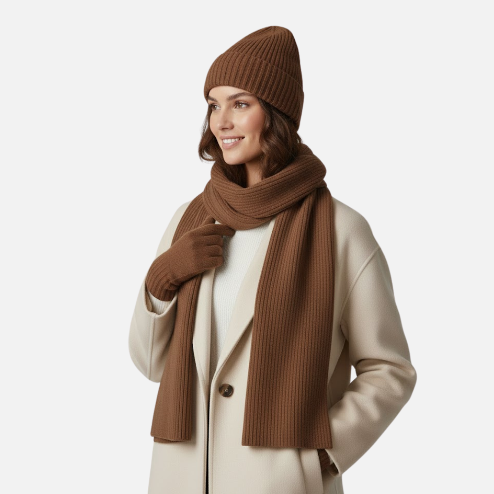 VELMAR | Merino Mütze, Schal & Handschuhe – Premium Winteraccessoires aus Merinowolle