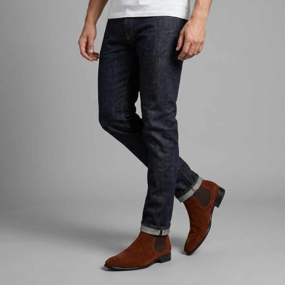 VELMAR | Herren Wildleder Chelsea Boots – Quadratische Eleganz im klassischen Stil