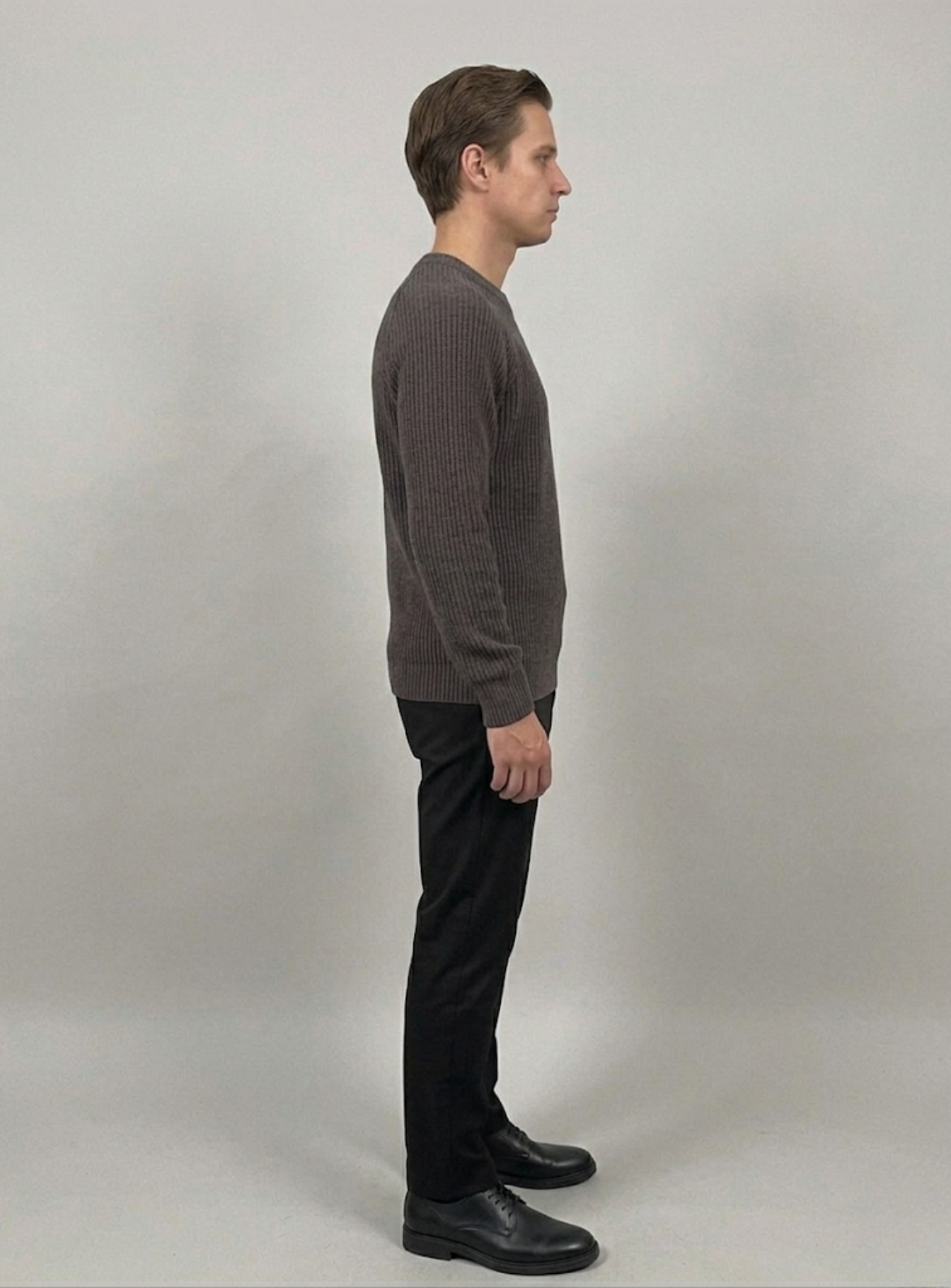 VELMAR | Herren Crewneck Merino Wolle Rippstrick Premium Qualität