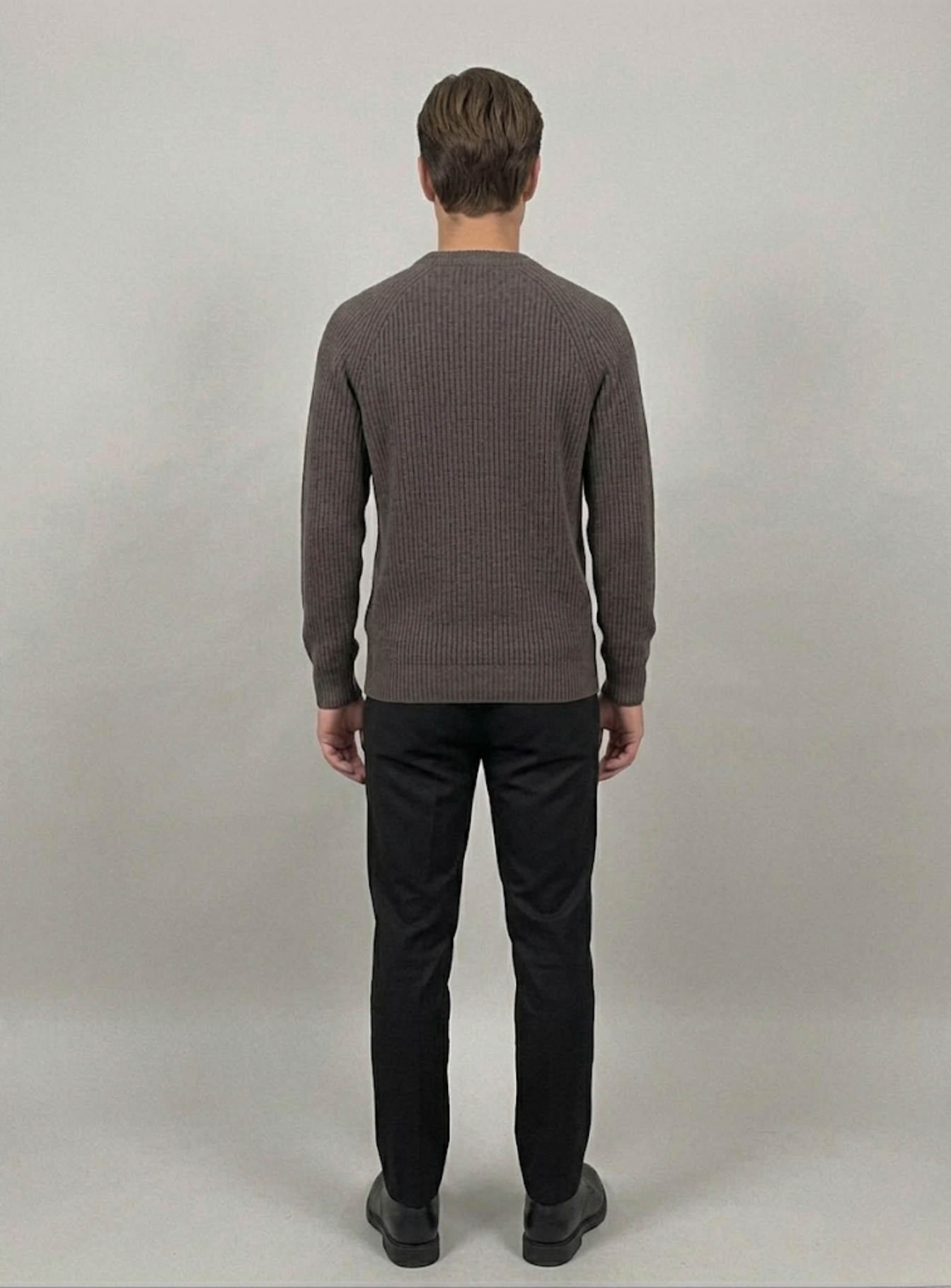 VELMAR | Herren Crewneck Merino Wolle Rippstrick Premium Qualität
