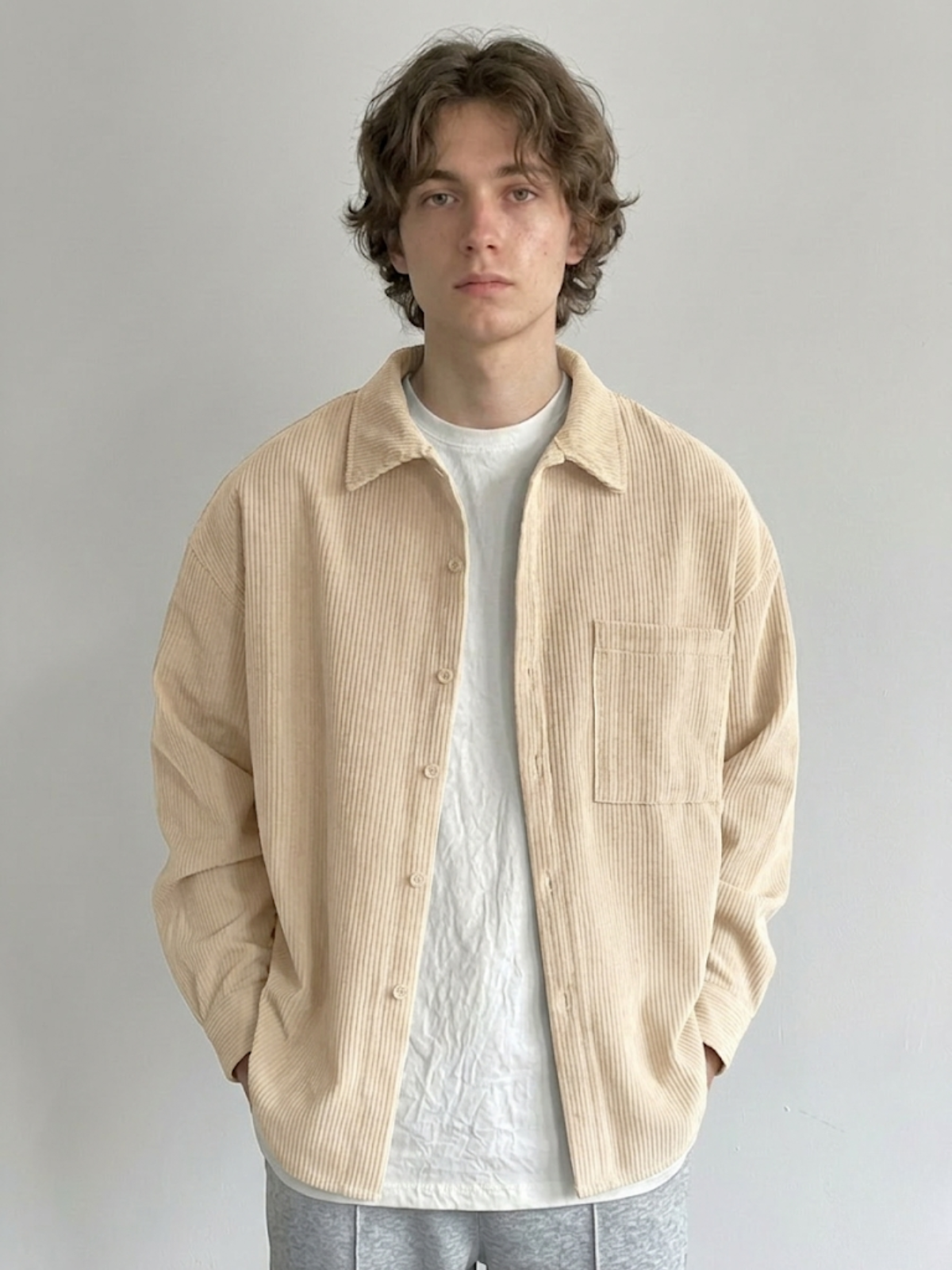 VELMAR | Herren Cord Overshirt Locker Passform Klassisch Casual