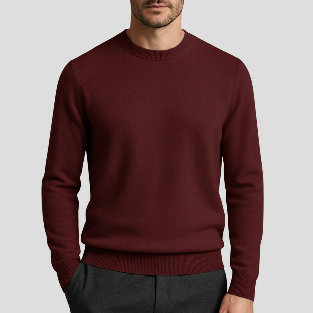 VELMAR | Herren Merino Pullover – Klassischer Rundhalsausschnitt in zeitloser Eleganz