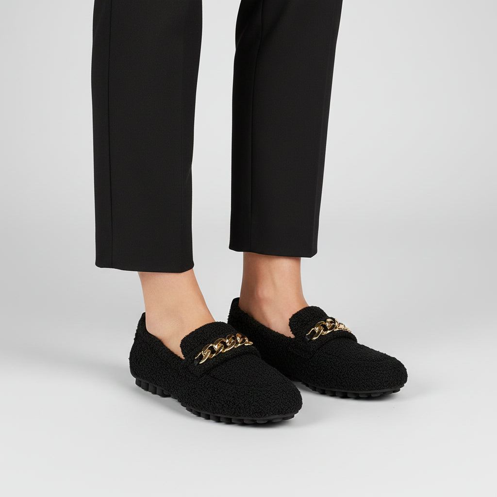 VELMAR | Damen Fluffy Mokassins – Warme & Stilvolle Winter-Loafers