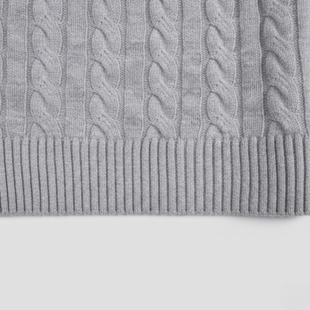 VELMAR | Herren Half Zip Pullover – Zeitloses Zopfmuster trifft moderne Raffinesse