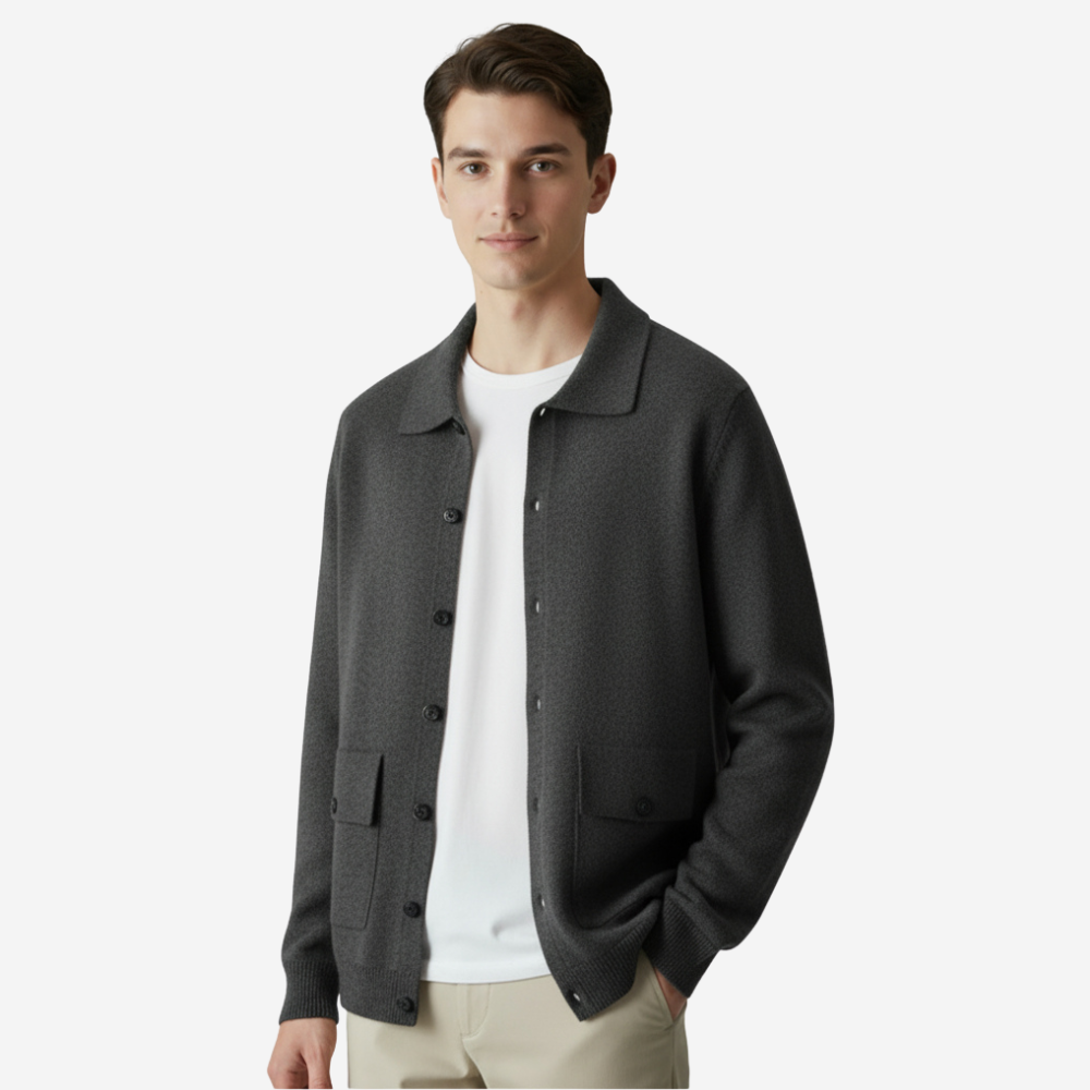 VELMAR | Herren Kaschmir Cardigan – Klassische Strickjacke mit zeitloser Raffinesse