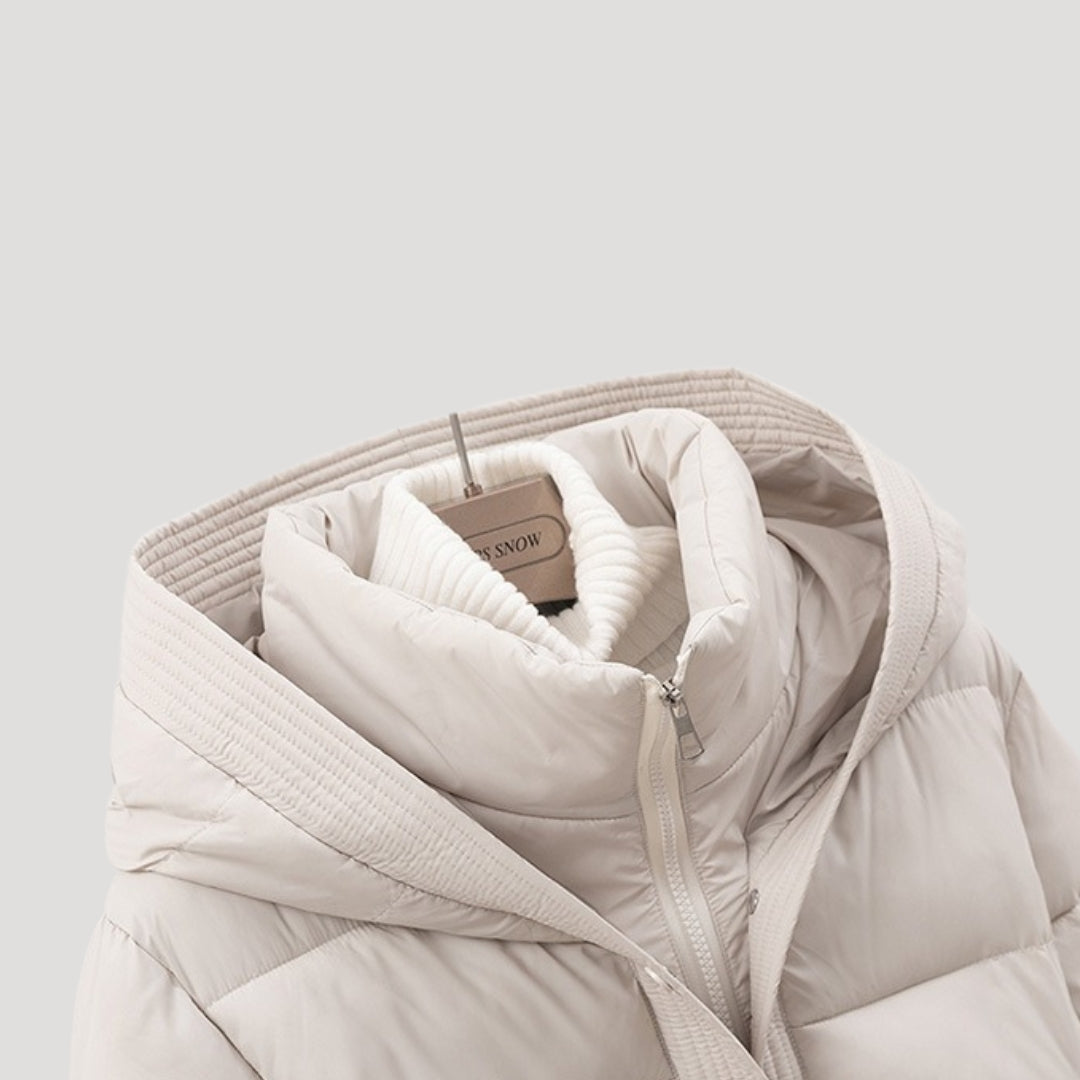 VELMAR | Damen Winter-Parka Puffer – Abnehmbare Kapuze & Bindegürtel