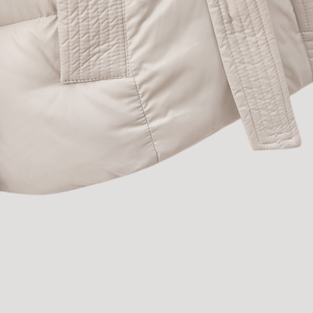 VELMAR | Damen Winter-Parka Puffer – Abnehmbare Kapuze & Bindegürtel