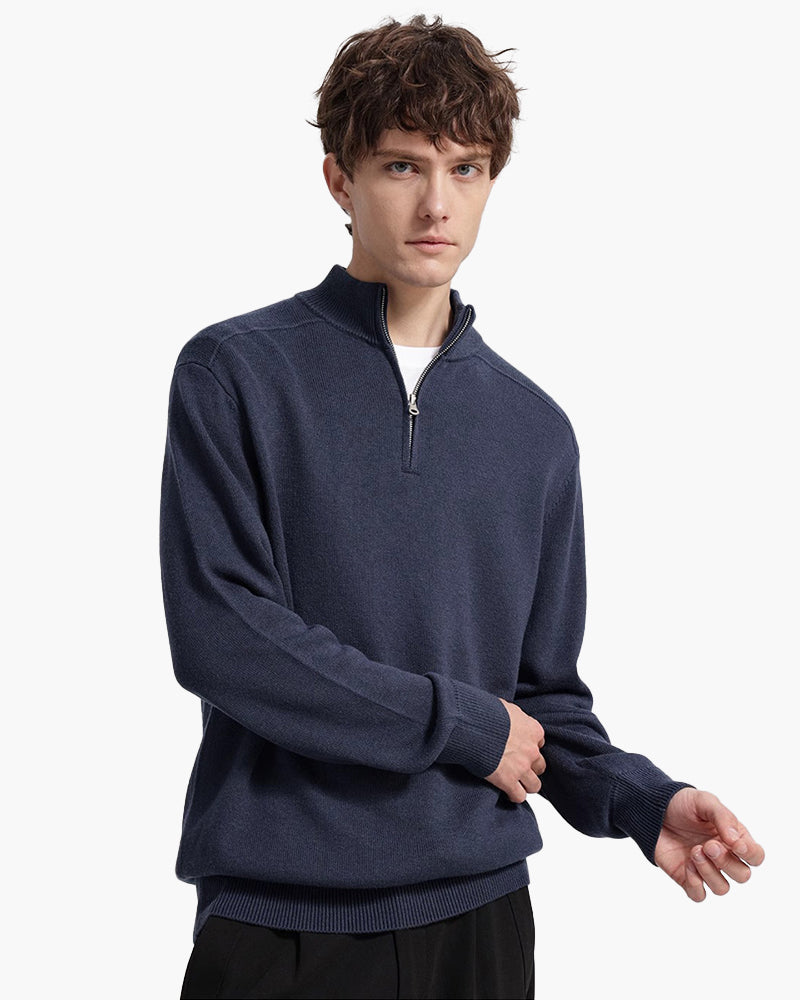 VELMAR | Herren Merino Wollpullover Half Zip Warm
