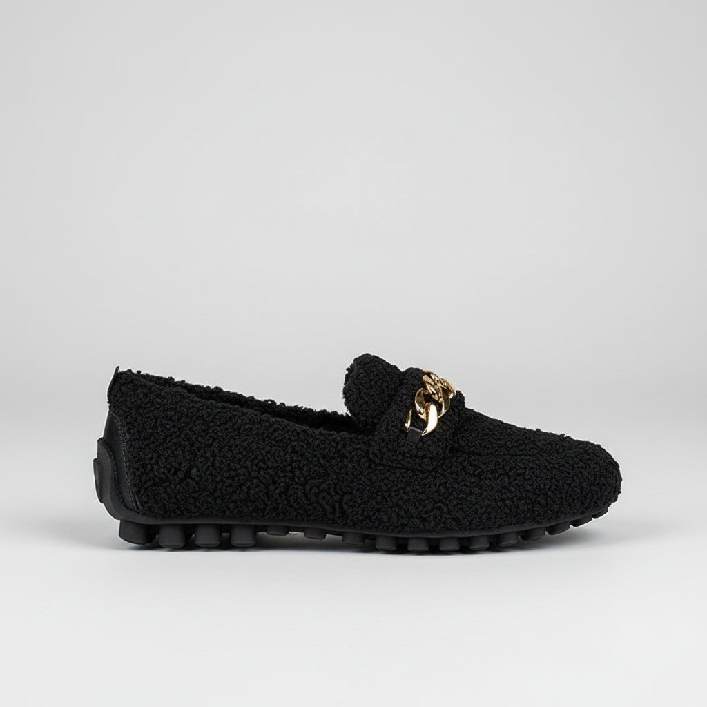 VELMAR | Damen Fluffy Mokassins – Warme & Stilvolle Winter-Loafers