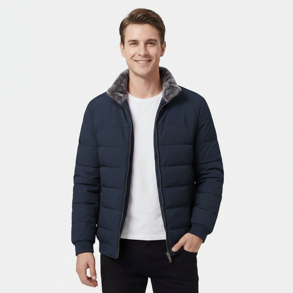 VELMAR | Herren Winter Steppjacke Warm Gefüttert mit Stehkragen