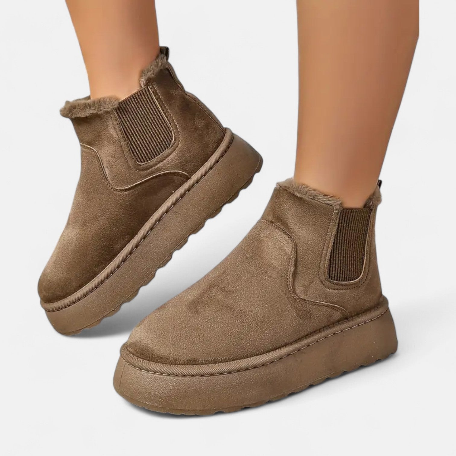 VELMAR | Damen Chelsea Boots – Flauschige Wärme trifft moderne Eleganz