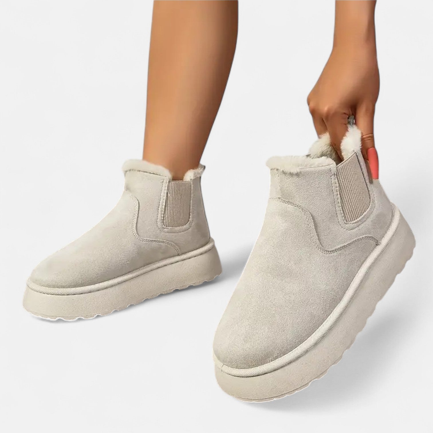 VELMAR | Damen Chelsea Boots – Flauschige Wärme trifft moderne Eleganz