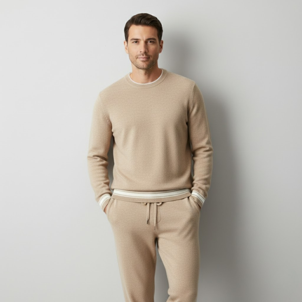 VELMAR | Merinowolle Lounge Set für Herren – Pullover & Jogginghose