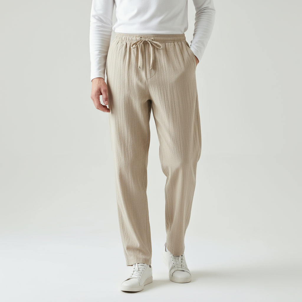 VELMAR | Herren Leinen Pantalon Leicht Komfort Straight Leg Elegant Freizeit