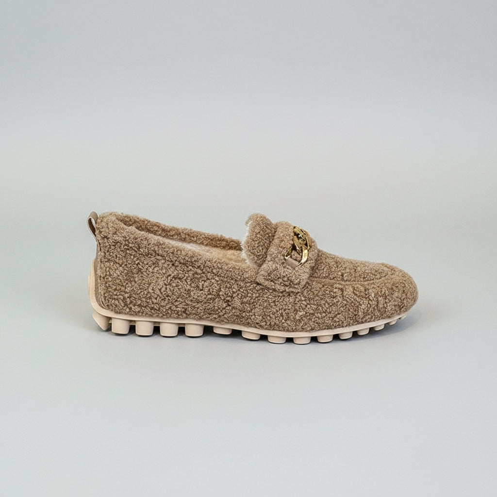 VELMAR | Damen Fluffy Mokassins – Warme & Stilvolle Winter-Loafers