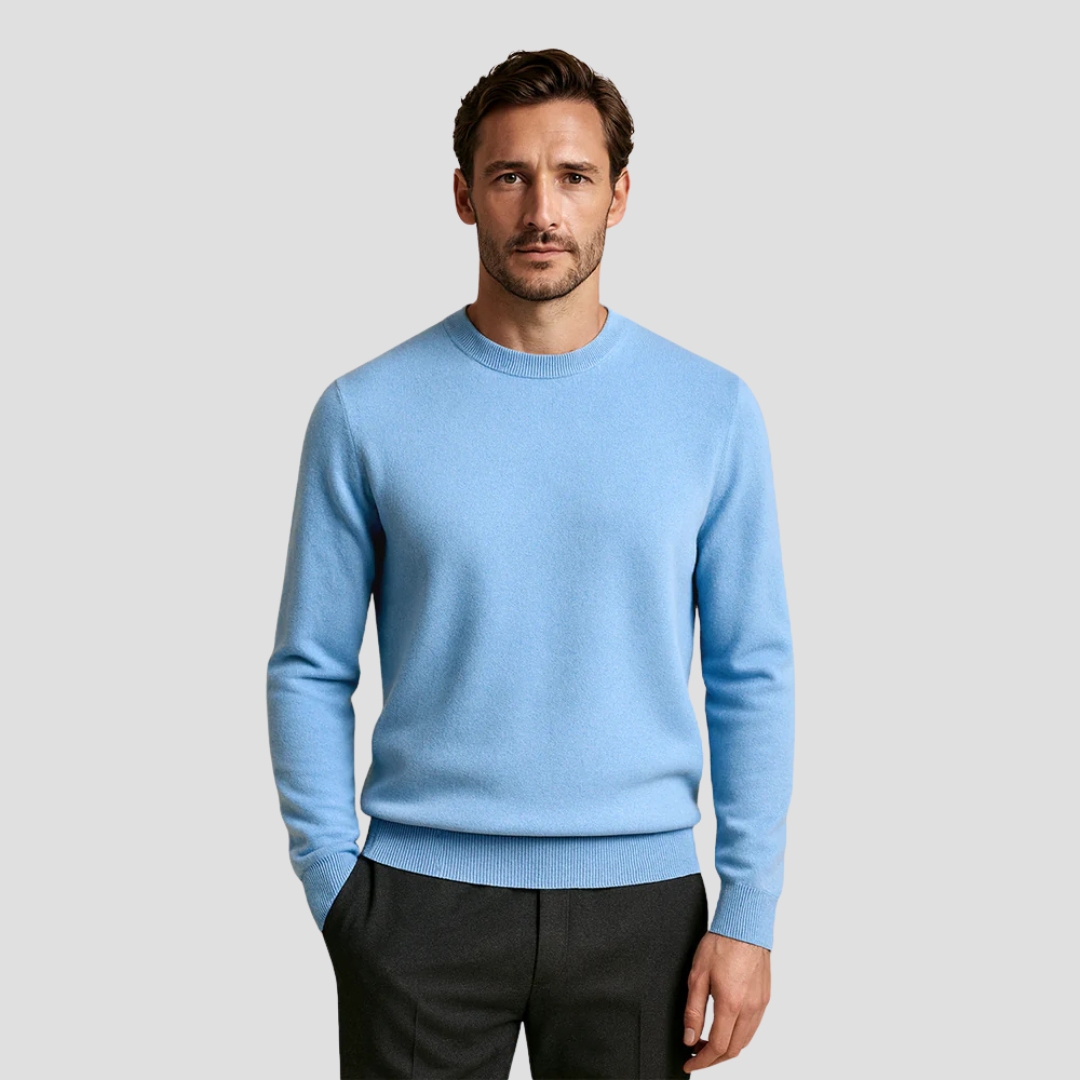 VELMAR | Herren Kaschmir Pullover – Klassischer Rundhalsausschnitt in zeitloser Eleganz