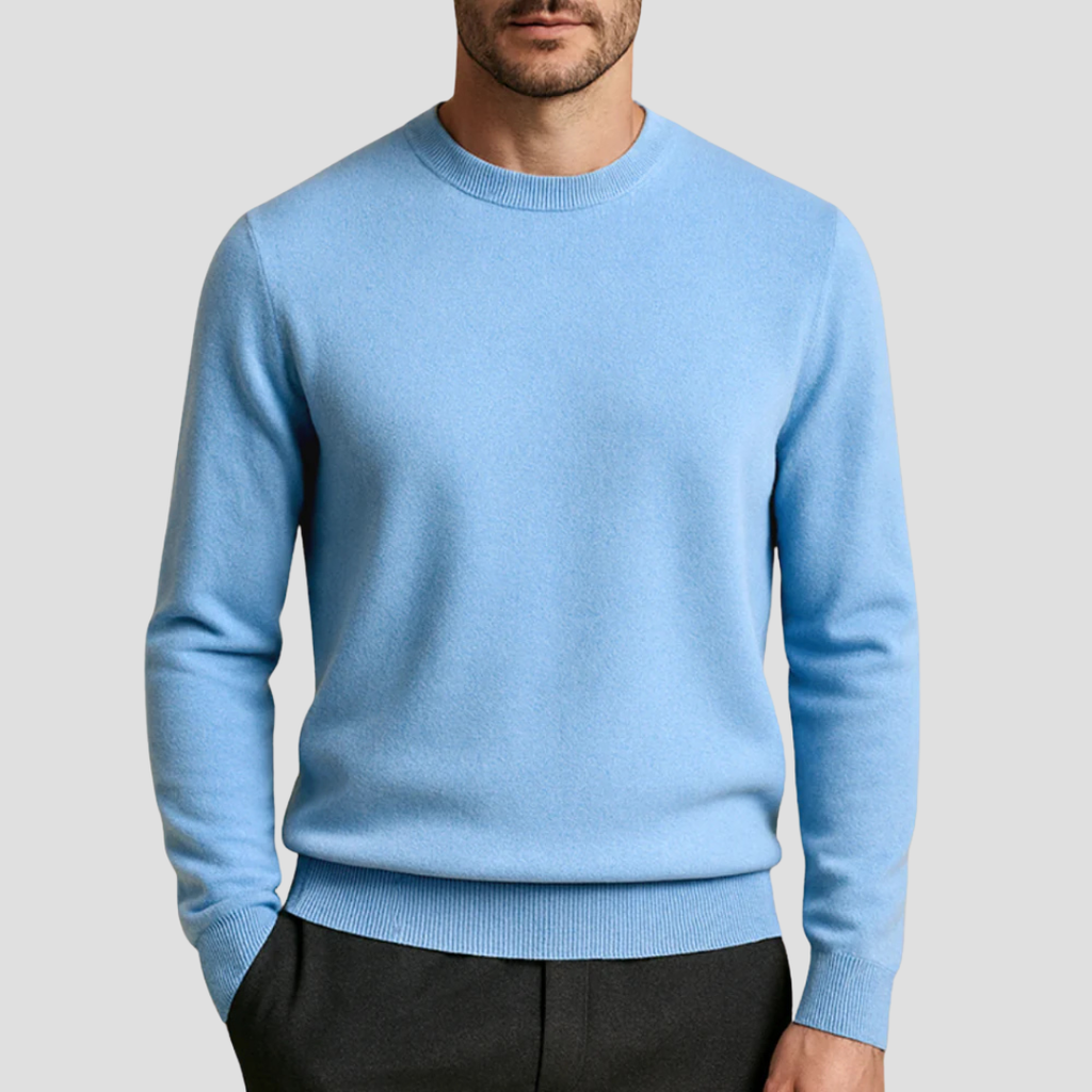 VELMAR | Herren Kaschmir Pullover – Klassischer Rundhalsausschnitt in zeitloser Eleganz