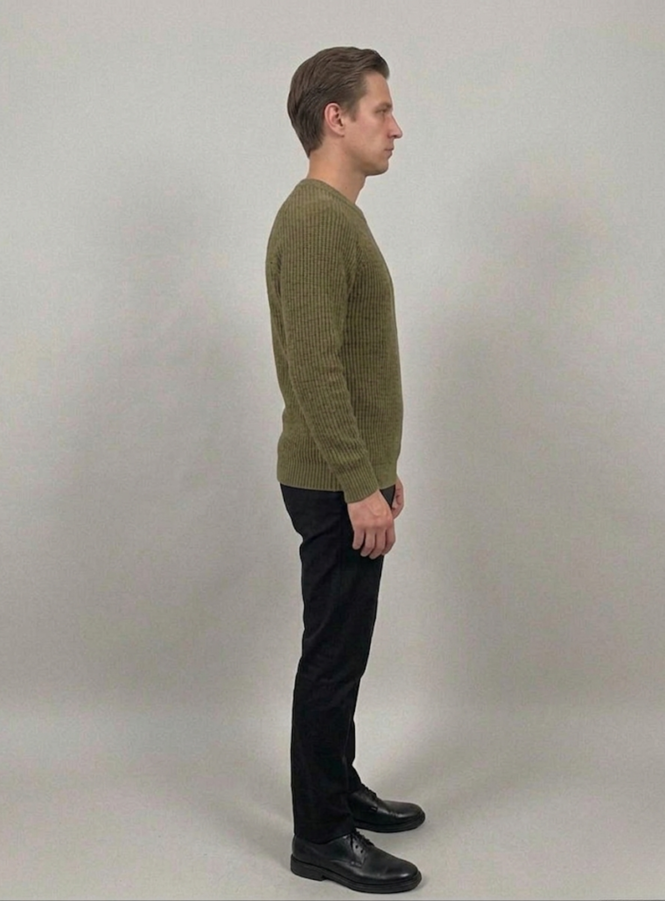 VELMAR | Herren Crewneck Merino Wolle Rippstrick Premium Qualität