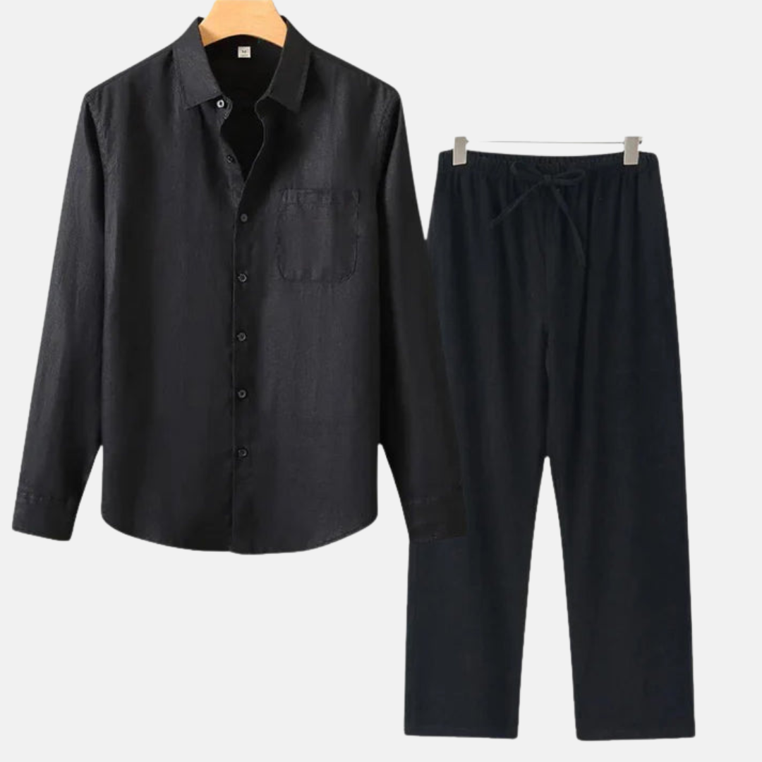 Velmar | Herren Leinen Set Zweiteilig Atmungsaktiv Relaxed Fit Sommer