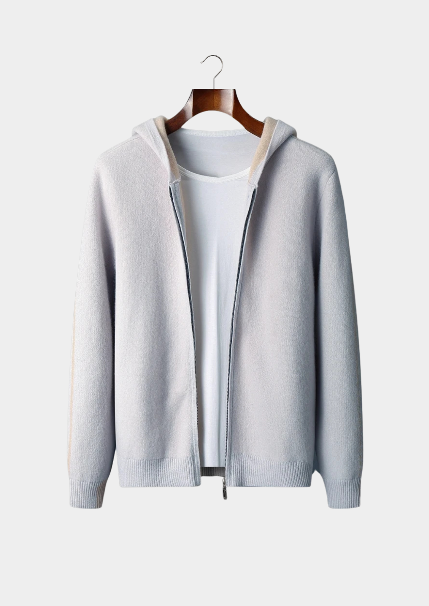 VELMAR | Herren 100% Merino Hoodie Reißverschluss Warm