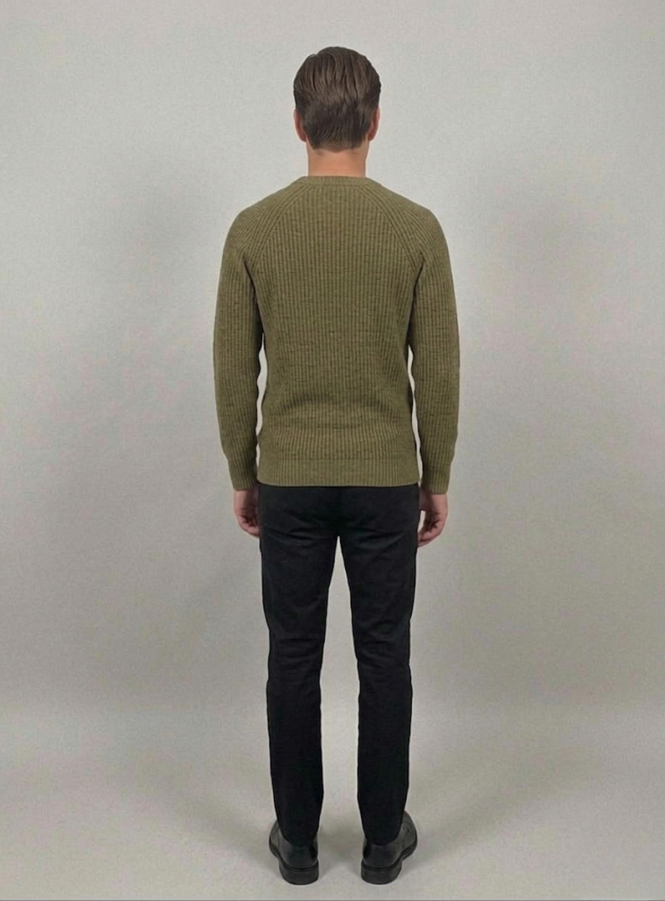 VELMAR | Herren Crewneck Merino Wolle Rippstrick Premium Qualität