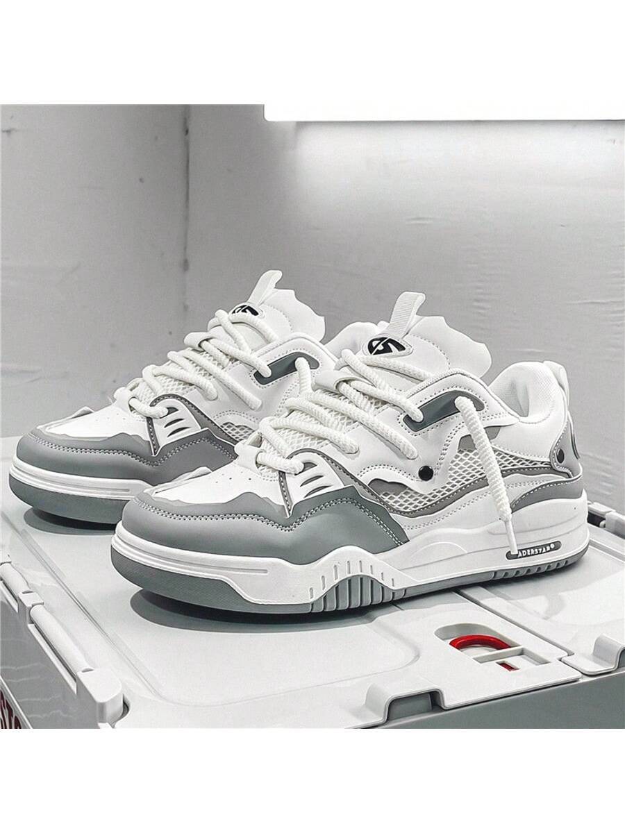 VELMAR | Plateau Sneaker Herren - Chunky Low-Top Court Sneaker Mesh Leder