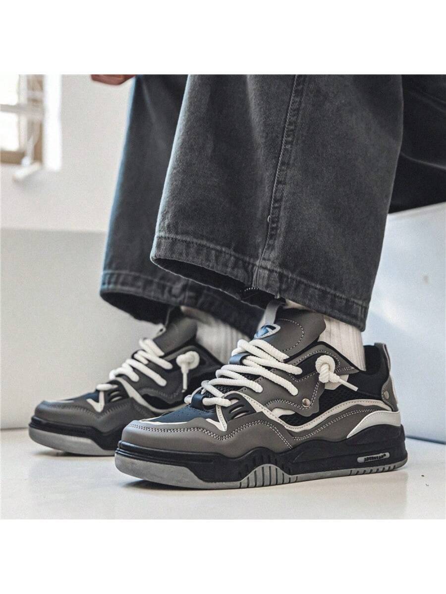 VELMAR | Plateau Sneaker Herren - Chunky Low-Top Court Sneaker Mesh Leder