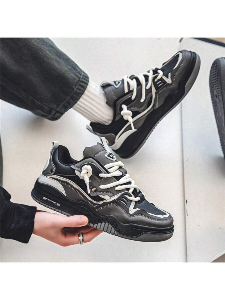 VELMAR | Plateau Sneaker Herren - Chunky Low-Top Court Sneaker Mesh Leder