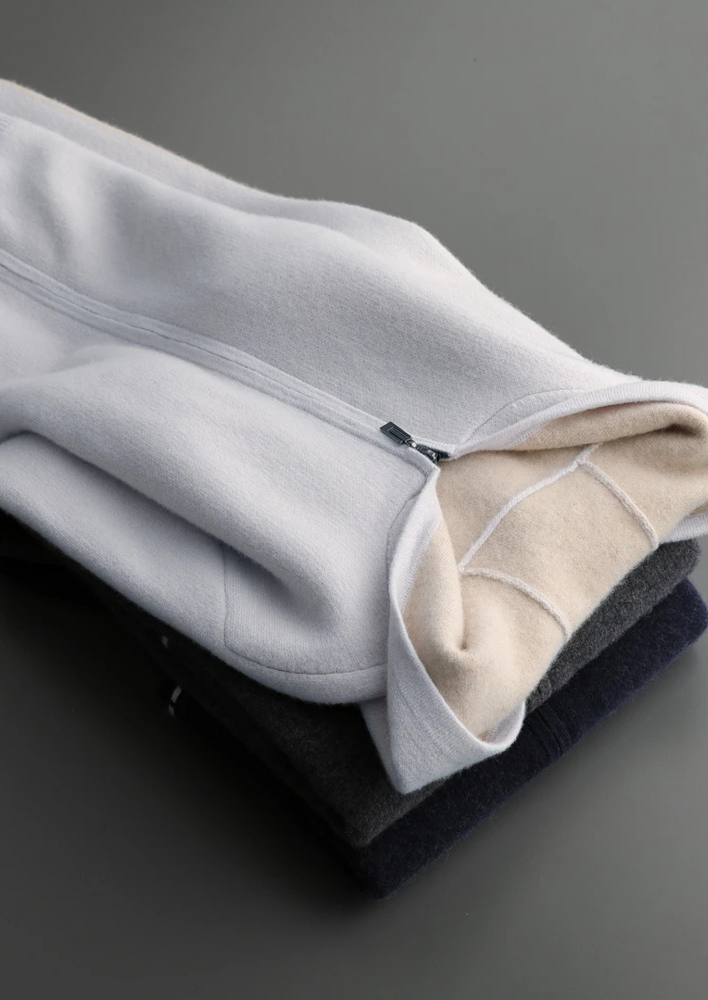 VELMAR | Herren 100% Merino Hoodie Reißverschluss Warm