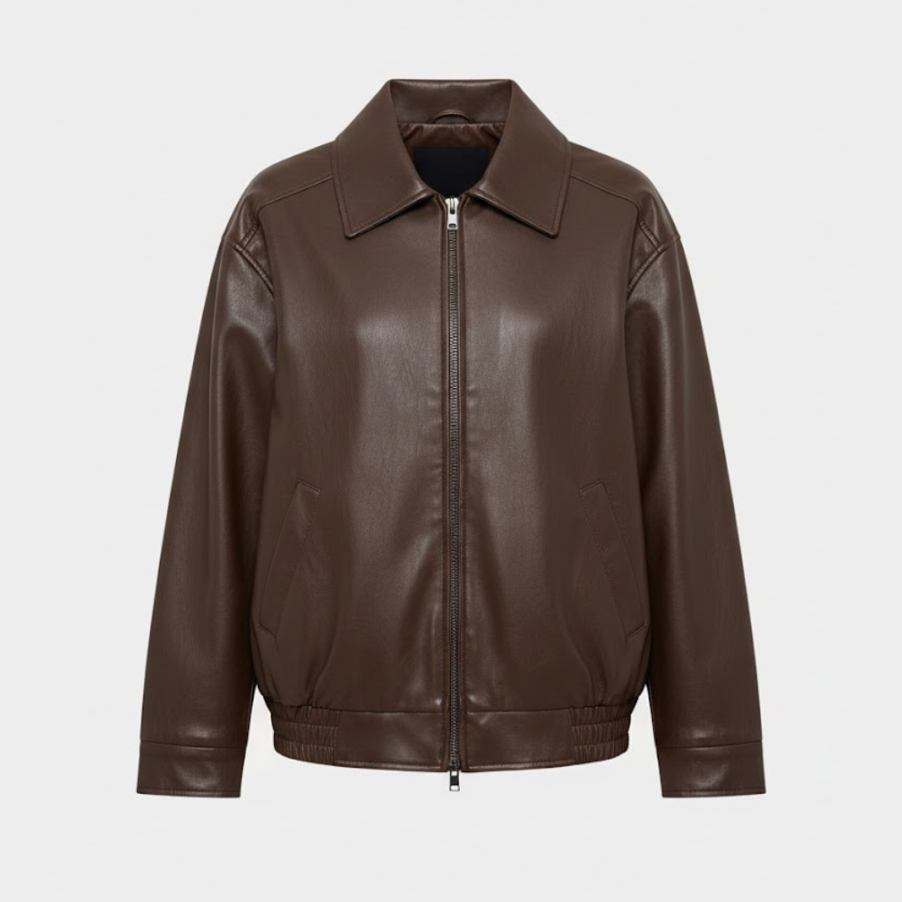 VELMAR | Oversized Lederjacke Damen – Modischer Look, Hochwertiges Kunstleder