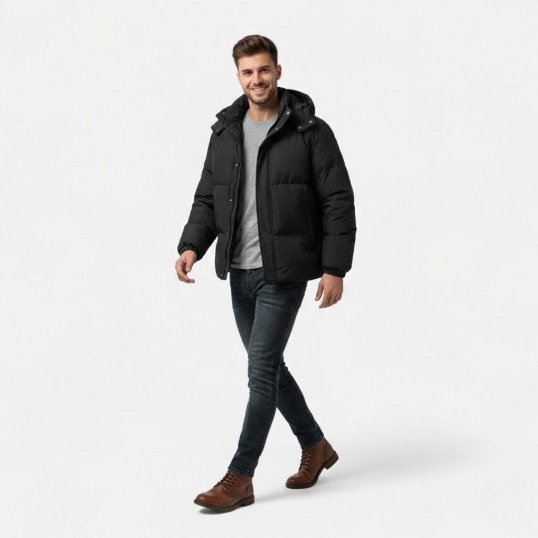VELMAR | Herren Steppjacke mit Kapuze – Klassische Winterjacke mit winddichter Eleganz