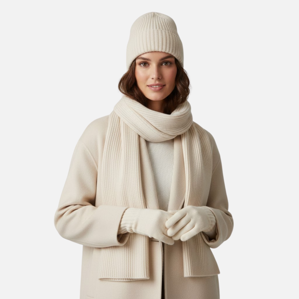 VELMAR | Merino Mütze, Schal & Handschuhe – Premium Winteraccessoires aus Merinowolle