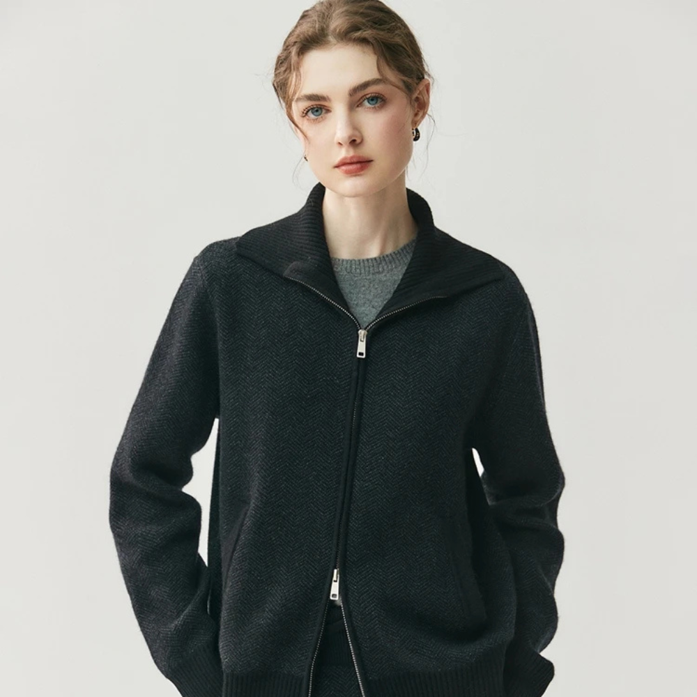 VELMAR | Damen Set aus Merinowolle – Zip Jacke & Weite Hose