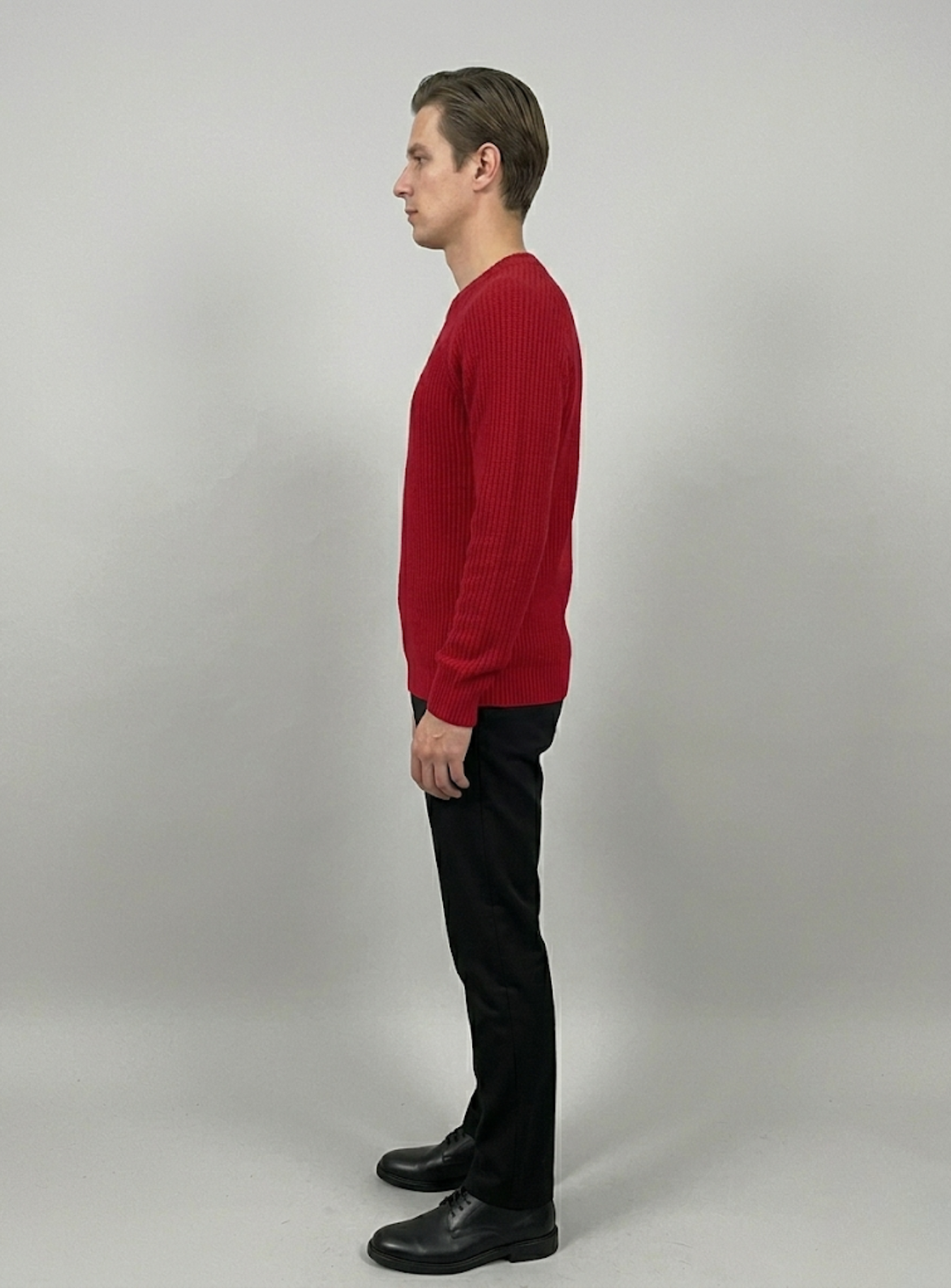 VELMAR | Herren Crewneck Merino Wolle Rippstrick Premium Qualität