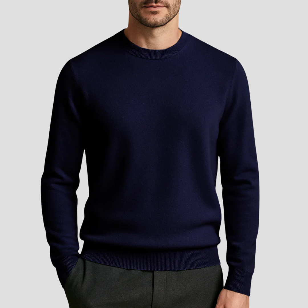 VELMAR | Herren Kaschmir Pullover – Klassischer Rundhalsausschnitt in zeitloser Eleganz