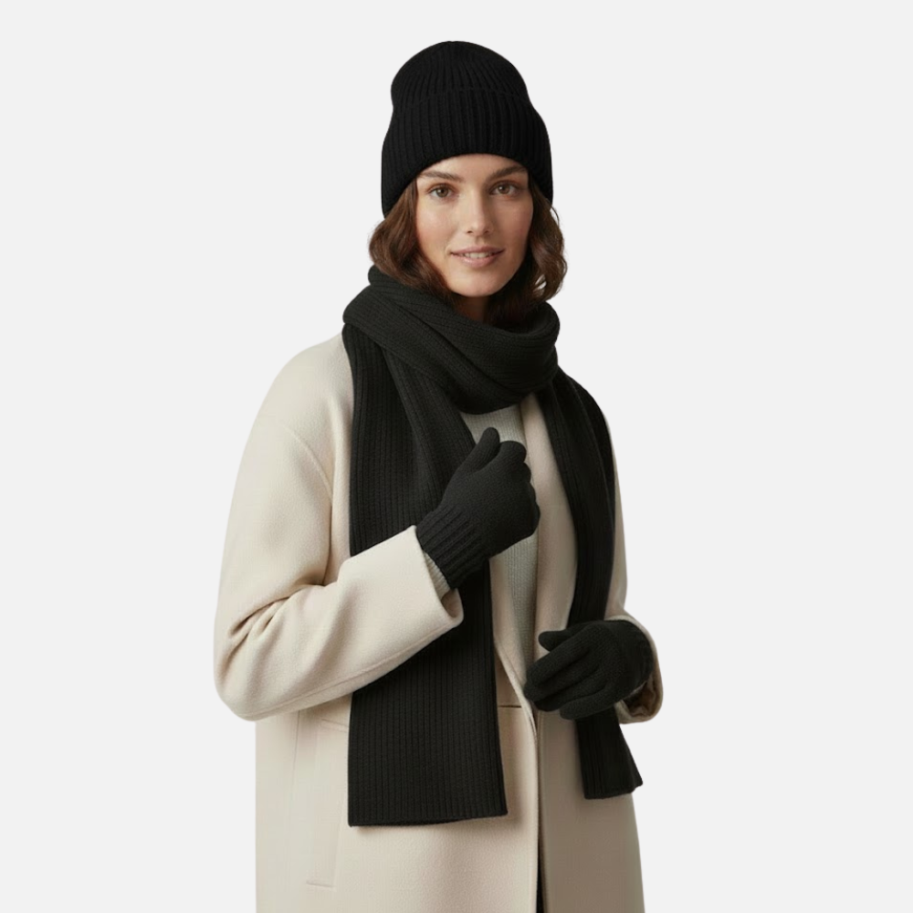 VELMAR | Merino Mütze, Schal & Handschuhe – Premium Winteraccessoires aus Merinowolle