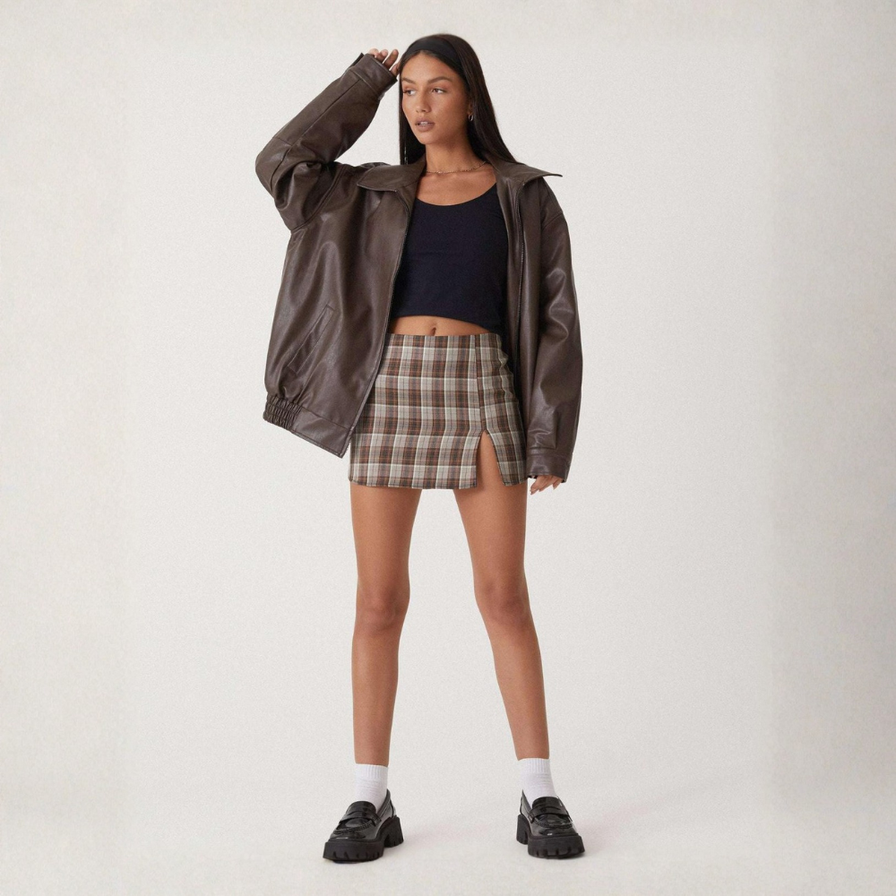 VELMAR | Oversized Lederjacke Damen – Modischer Look, Hochwertiges Kunstleder