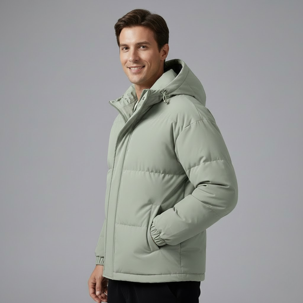 VELMAR | Herren Winter Parka Puffer – Gesteppte Jacke mit abnehmbarer Kapuze