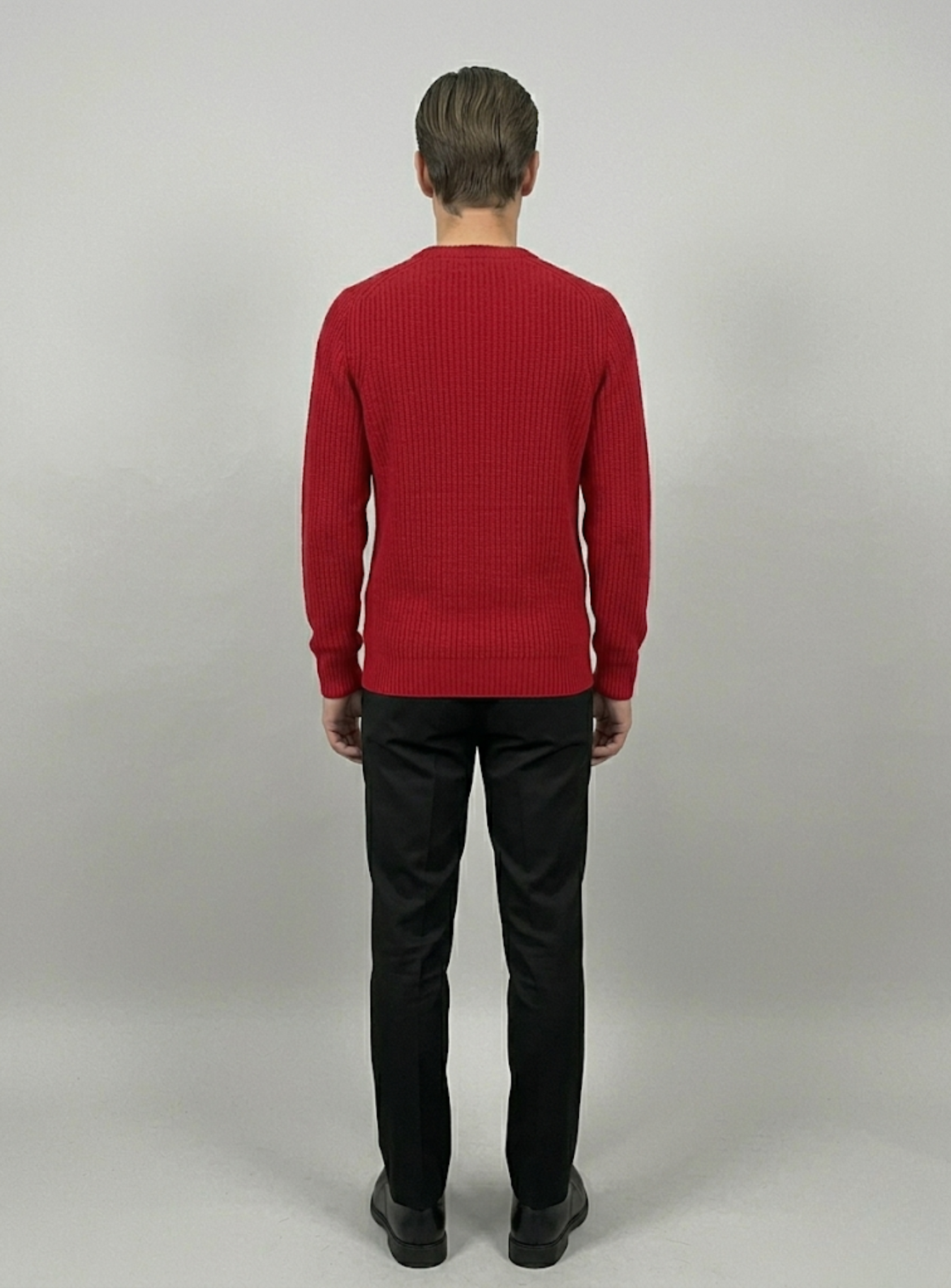 VELMAR | Herren Crewneck Merino Wolle Rippstrick Premium Qualität
