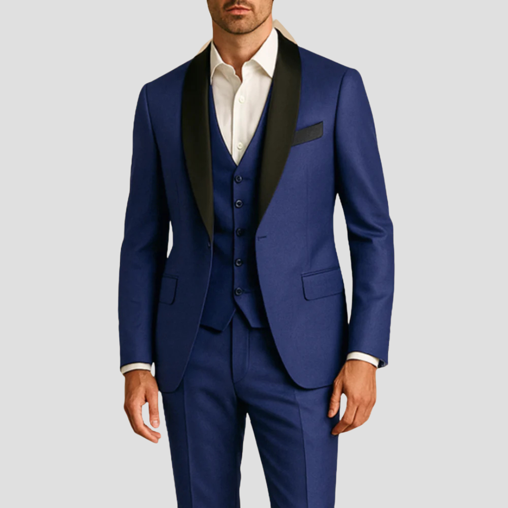 VELMAR | Herren Smoking – Dreiteiliger Slim-Fit Anzug für elegante Anlässe